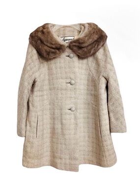 Flamme by Hayward - Schuster Vintage 50's 60's Dress Overcoat Mink Collar